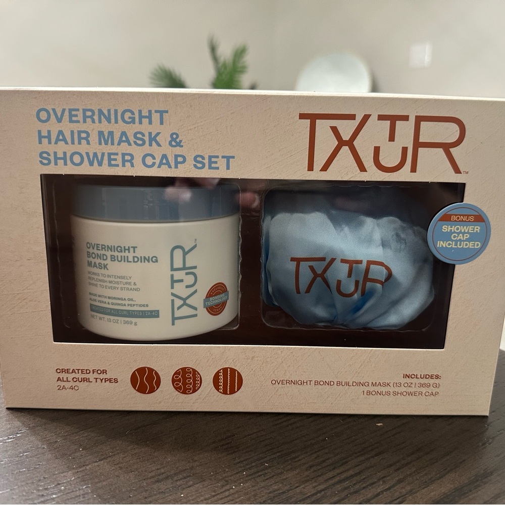 Overnight Hair Mask & Shower Cap Set - Blue